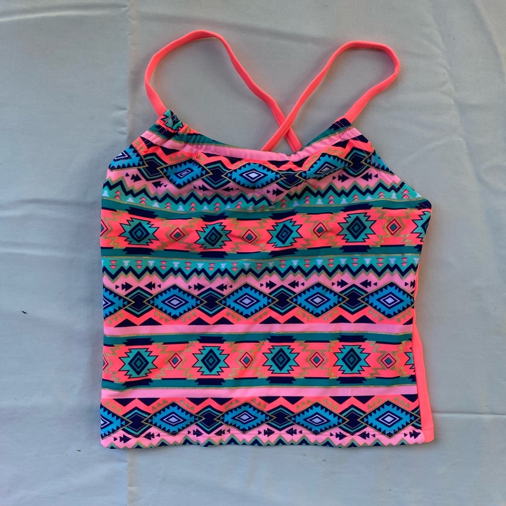 Girls Xhilaration Patterned Swim Takini Top